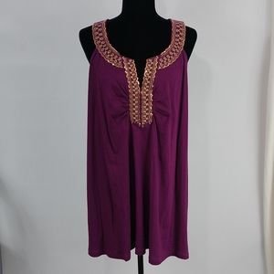 Lane Bryant Embroidery and Sequin Embellished Tank